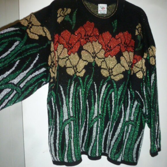 Vintage Nutcracker brand plus Colorful Christmas sweater 1x Made USA - Picture 3 of 6
